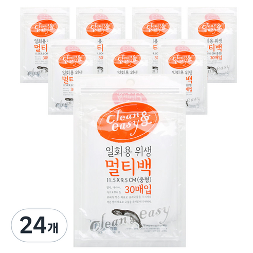 유하우스 일회용 위생 멀티백 중형, 중(M), 30매입, 24개