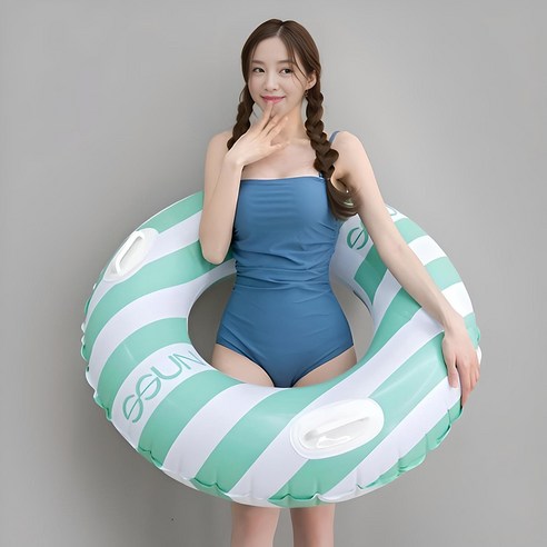 SSUN 스트라이프 에디션 원형 튜브 중형 80cm, 민트, 1개