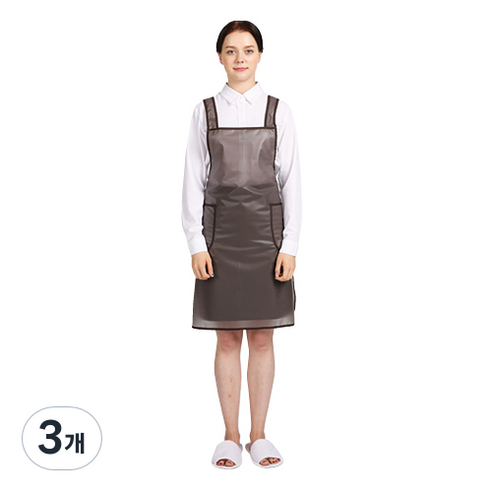 웰프런 메쉬 방수앞치마 H형 소, 브라운, 3개