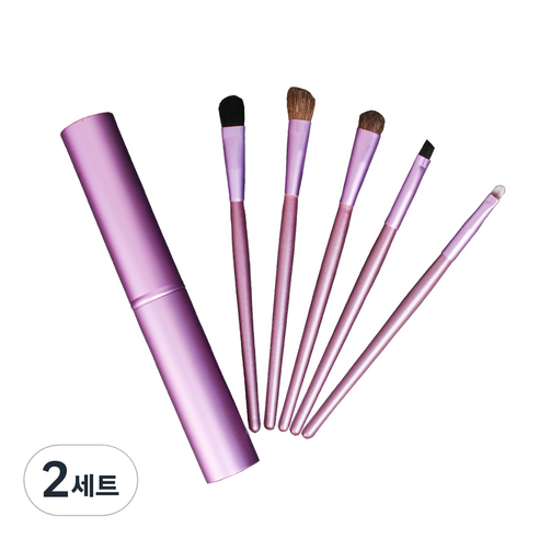 데이러빗 쉘 케이스 메이크업 브러쉬 5종 세트, 바이올렛, 2세트