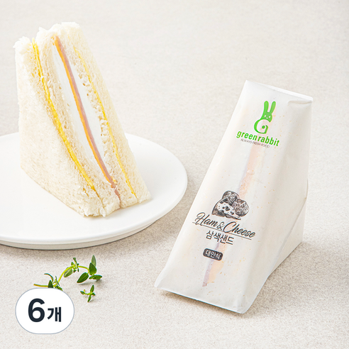 그린래빗 삼색샌드위치, 80g, 6개