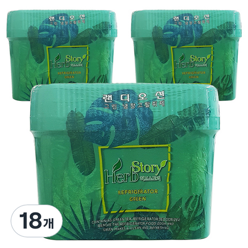 허브스토리 대용량 냉장고 탈취제 녹차젤, 260g, 18개
