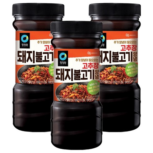 청정원 고추장 돼지불고기 양념, 840g, 3개