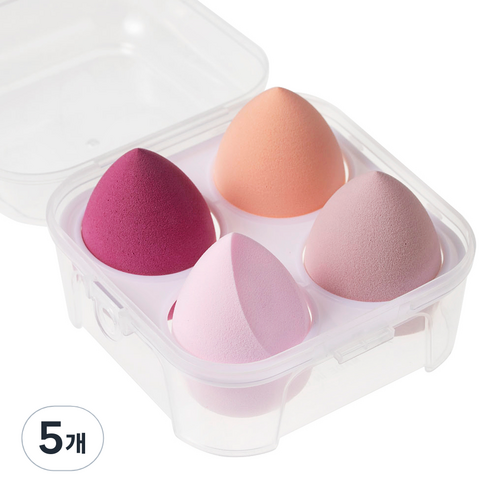 비타할로 에그 퍼프 4종 + 케이스, 5개, 무향