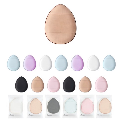 떼루와 초밀착 미니 퍼프 물방울 에어 쿠션 개별포장, 혼합색상, 20개