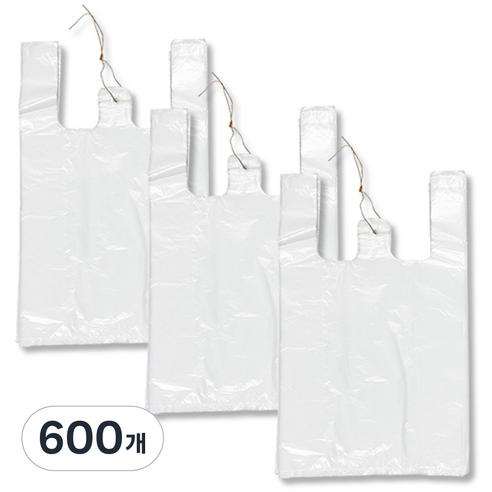 애니돌 손잡이 마트 비닐봉투 유백, 8L, 600개