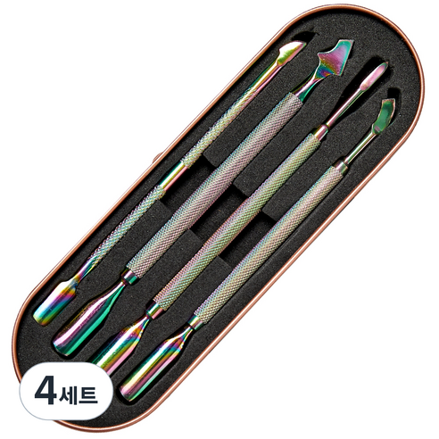 메이브라운 고급 네일케어 네일푸셔 4종 세트, 혼합색상, 4세트
