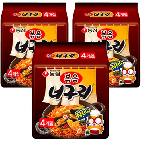 농심 볶음 너구리, 137g, 12개