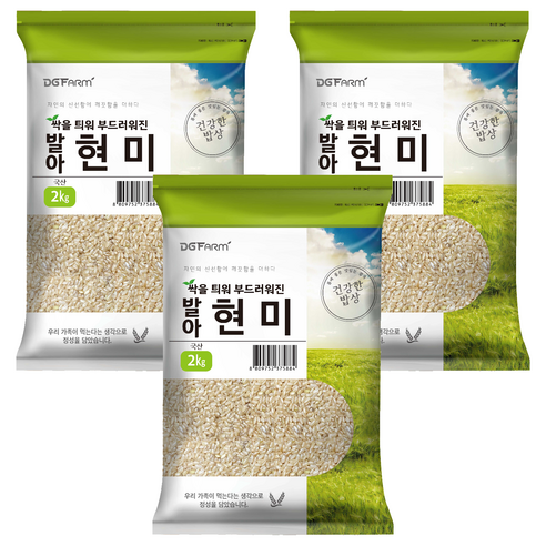 건강한밥상 발아현미, 2kg, 3개
