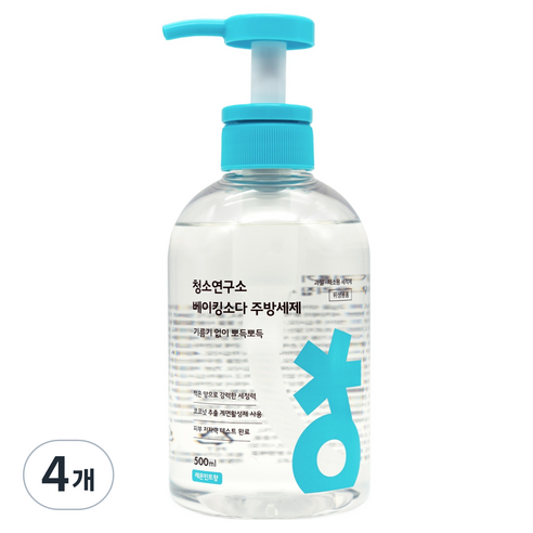 청소연구소 베이킹소다 주방세제, 500ml, 4개