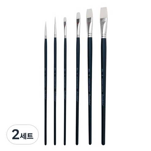 윈저앤뉴튼 아크릴붓 화운데이션 세트 WI5295008, 2세트, 6종