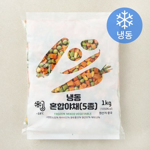 혼합야채 5종 (냉동), 1kg, 1봉
