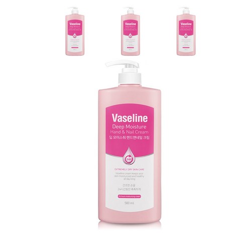 바세린 24h 딥 모이스춰 핸드앤네일 핸드크림, 500ml, 4개