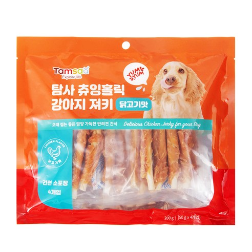 탐사 츄잉홀릭 강아지 져키 200g, 닭고기맛, 1개