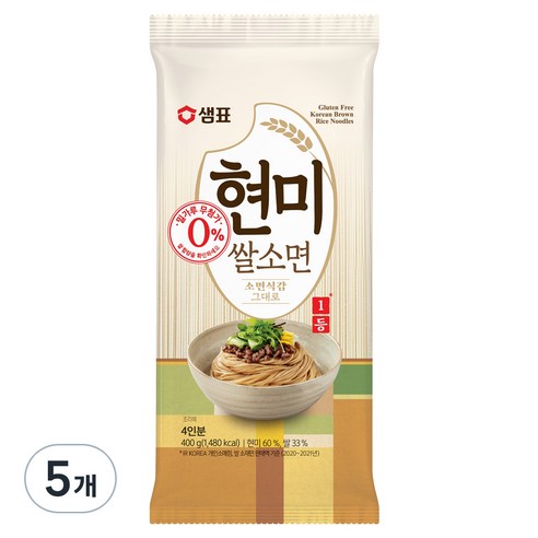 샘표 현미 쌀소면, 400g, 5개