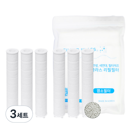 닥터피엘 호환필터 샤워기용 녹물필터 3p+염소필터 3p, 3세트
