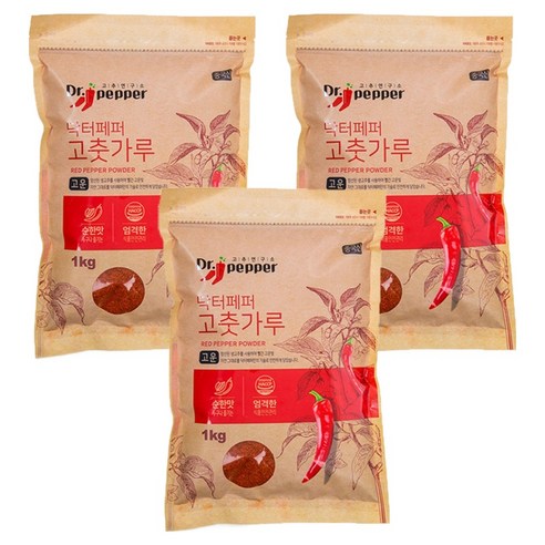 고추연구소 닥터페퍼 고운 고춧가루, 1kg, 3개