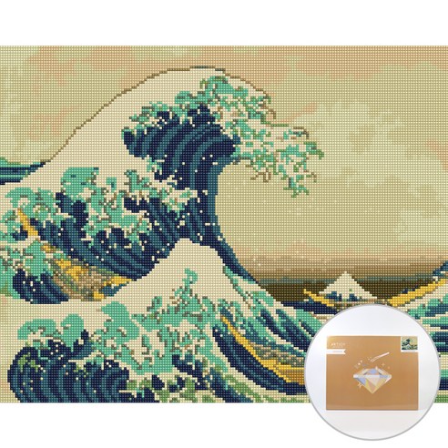 아트조이 DIY 보석 십자수 캔버스형 50 x 40 cm, 높은 파도 아래, 1세트