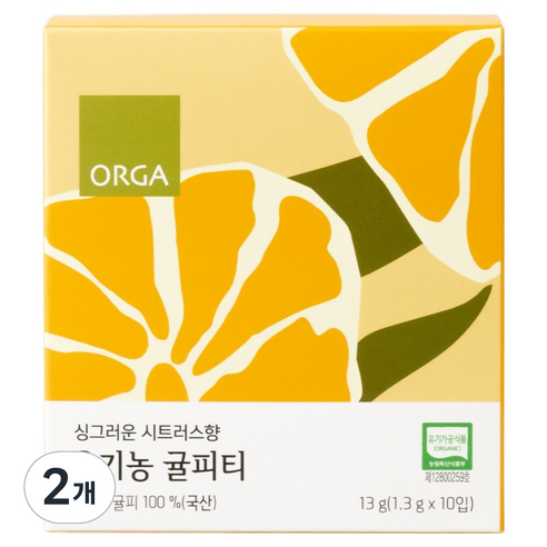 ORGA 유기농 귤피티, 2개, 1.3g