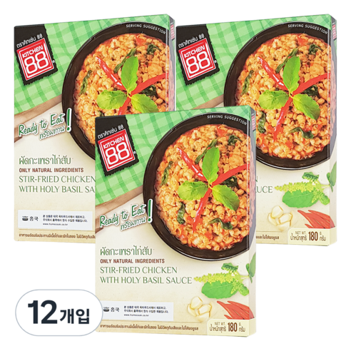 홈쿡 타이 바질치킨덮밥 1인분, 180g, 12개