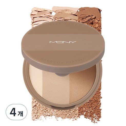 맥퀸뉴욕 페이크 업 3색 쉐딩 9g, 베이지브라운, 4개