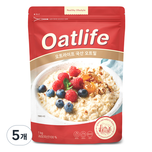 오트라이프 국산 오트밀, 1kg, 5개