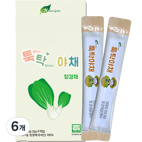 네이쳐그레인 툭탁 야채 알갱이 5p, 15g, 6개, 청경채