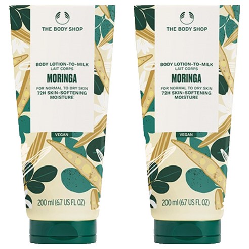 더바디샵 투 밀크 바디로션 모링가, 200ml, 2개