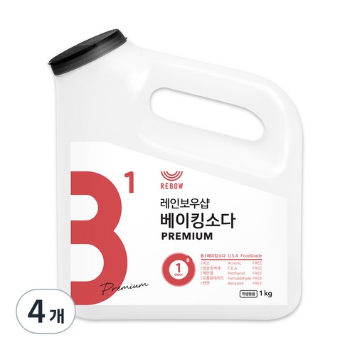 레인보우샵 베이킹소다 프리미엄 세정제 왕톡톡이 본품, 1kg, 4개