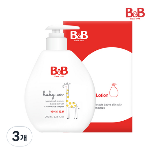비앤비 베이비 로션, 200ml, 3개