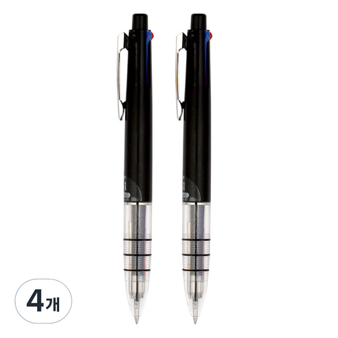 자바펜 나노&C 4 + 1 멀티펜 0.4mm, 블랙, 4개