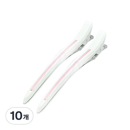 다카라 크리스탈 헤어클립 대 120mm, 10개, 화이트 + 핑크