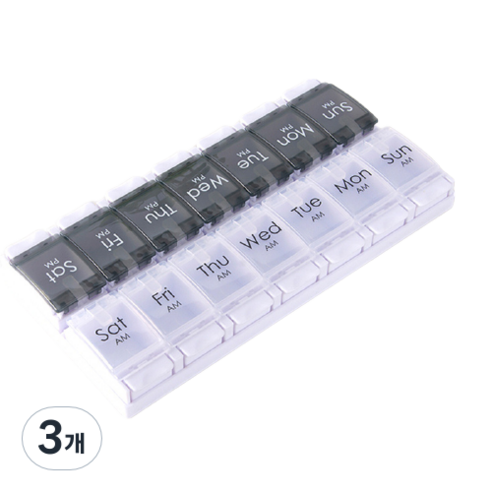 미라클매직 원터치 요일별 약통 그레이, 3개
