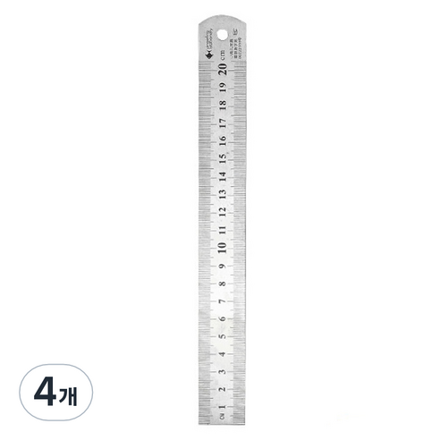 영바영 스테인레스 스틸 반영구 양면 직자 20cm, 실버, 4개