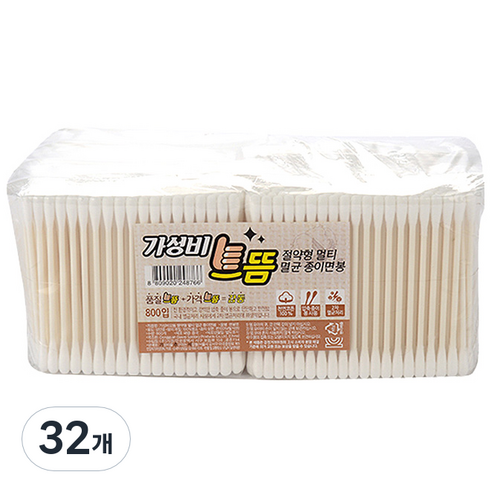 가성비 으뜸 절약형 멀티 멸균 종이 면봉, 100개입, 32개