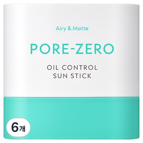 OBge 포어제로 오일 컨트롤 선스틱 SPF50+ PA++++, 11g, 6개