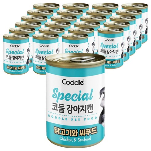 코들 강아지 캔, 닭고기와 씨푸드, 400g, 24개