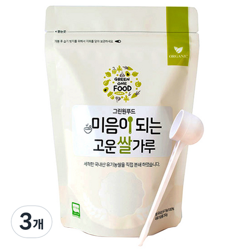 그린원푸드 미음이되는 고운쌀가루, 250g, 3개