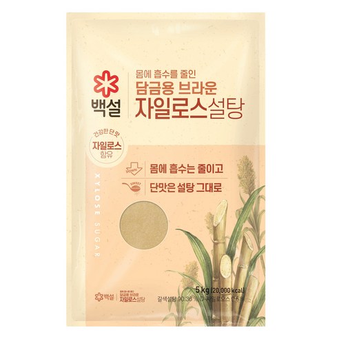 백설 담금용 브라운 자일로스 설탕, 5kg, 1개