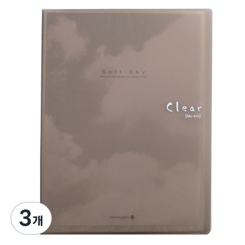 모닝글로리 마이비즈 클리어화일 A4 10p, 스모키(79575), 3개