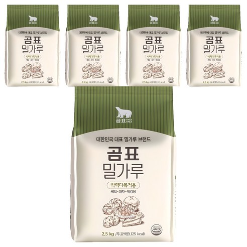 곰표 밀가루 박력, 2.5kg, 5개