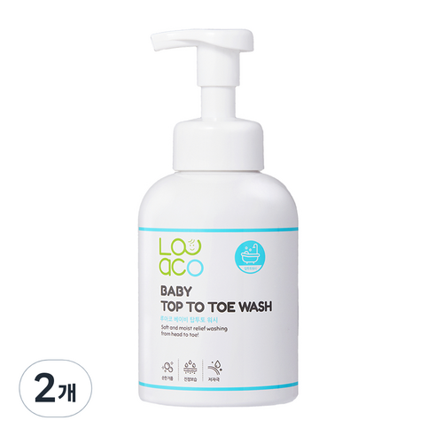 루아코 베이비 탑투토 워시 올인원클렌저, 2개, 2개, 500ml