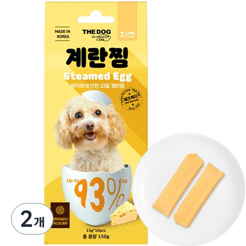 더독 강아지 계란찜 스틱 10p, 치즈, 150g, 2개