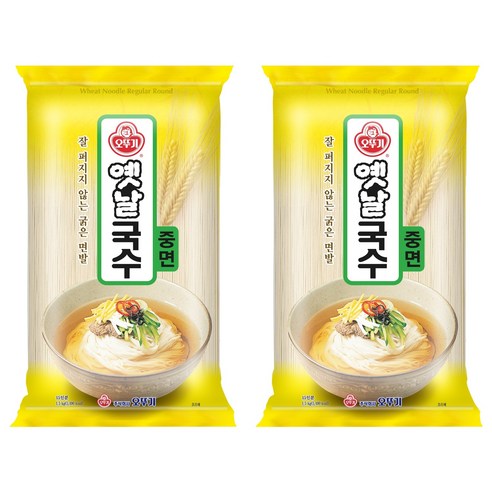 오뚜기옛날 국수 중면, 1.5kg, 2개