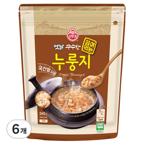 오뚜기 옛날구수한끓여먹는누룽지, 240g, 6개