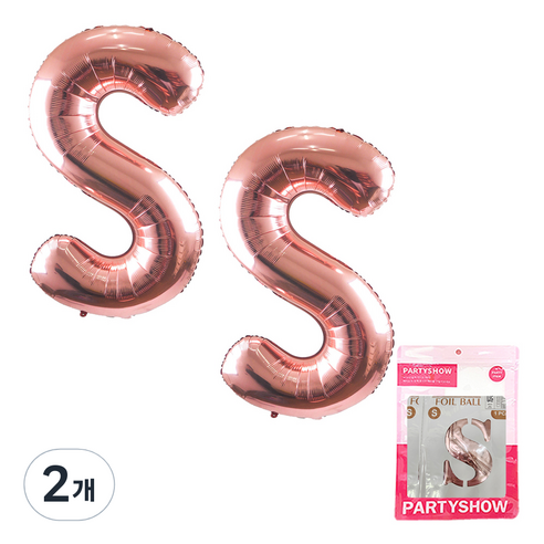 파티쇼 알파벳 은박 풍선 대 2p, 로즈골드(S), 2개