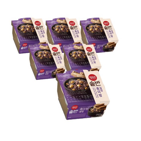 햇반 솥반 흑미밤찰밥, 210g, 6개