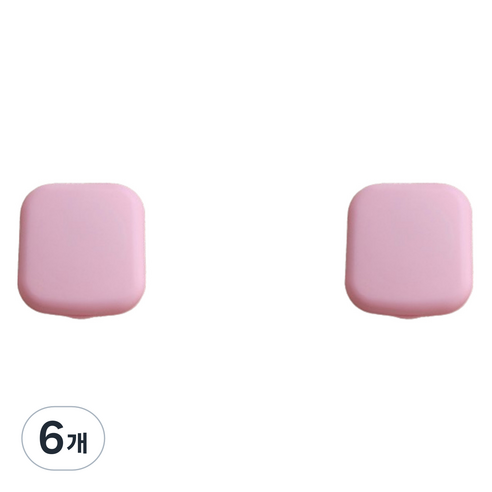 마카롱 휴대용 집게 흡착봉 콘택트 렌즈 케이스, 핑크, 6개