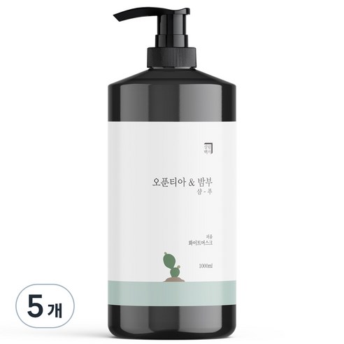 살림백서 오푼티아 앤 밤부 퍼퓸 샴푸 화이트머스크, 1000ml, 5개