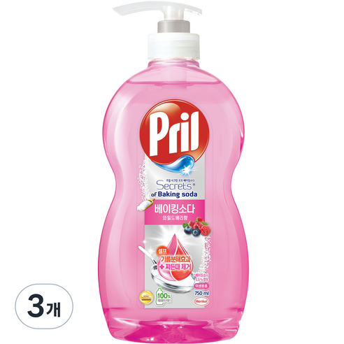 프릴 시크릿오브 베이킹소다 와일드베리 향, 750ml, 3개